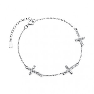 Bratara cruciulite de argint cu pietre DiAmanti Z1664B-DIA (Argint 925‰ 2 g.)